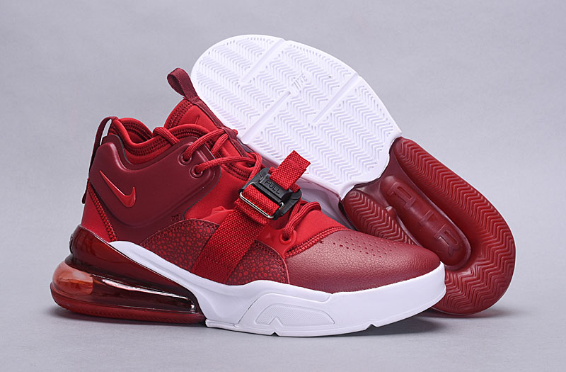 Nike Air Force 270 Mid Red White Shoes - Click Image to Close
